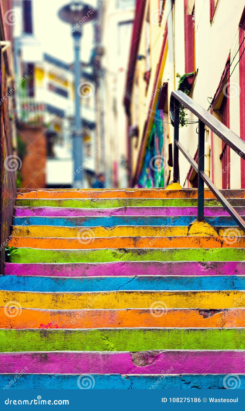 closeup of colorful staircase