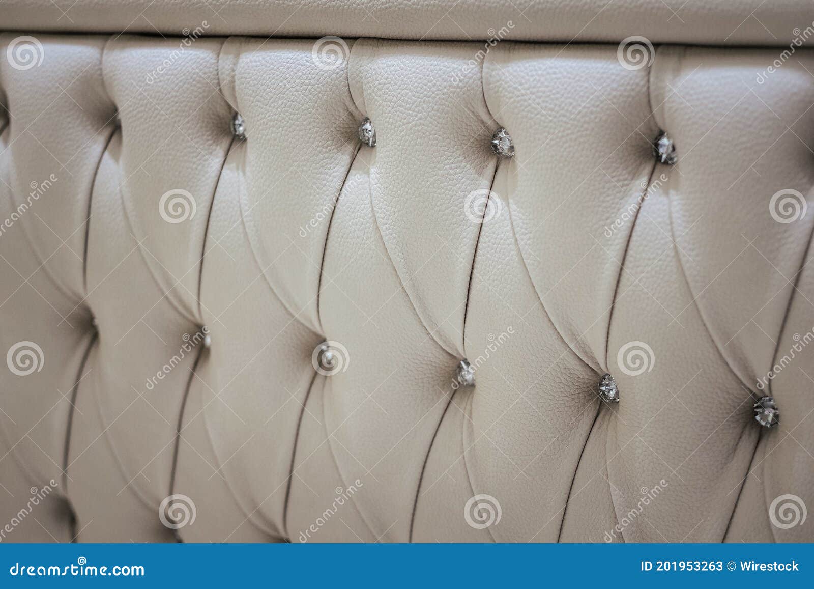 Closeup of Cream Colored Leather Furniture Stock Image Image of