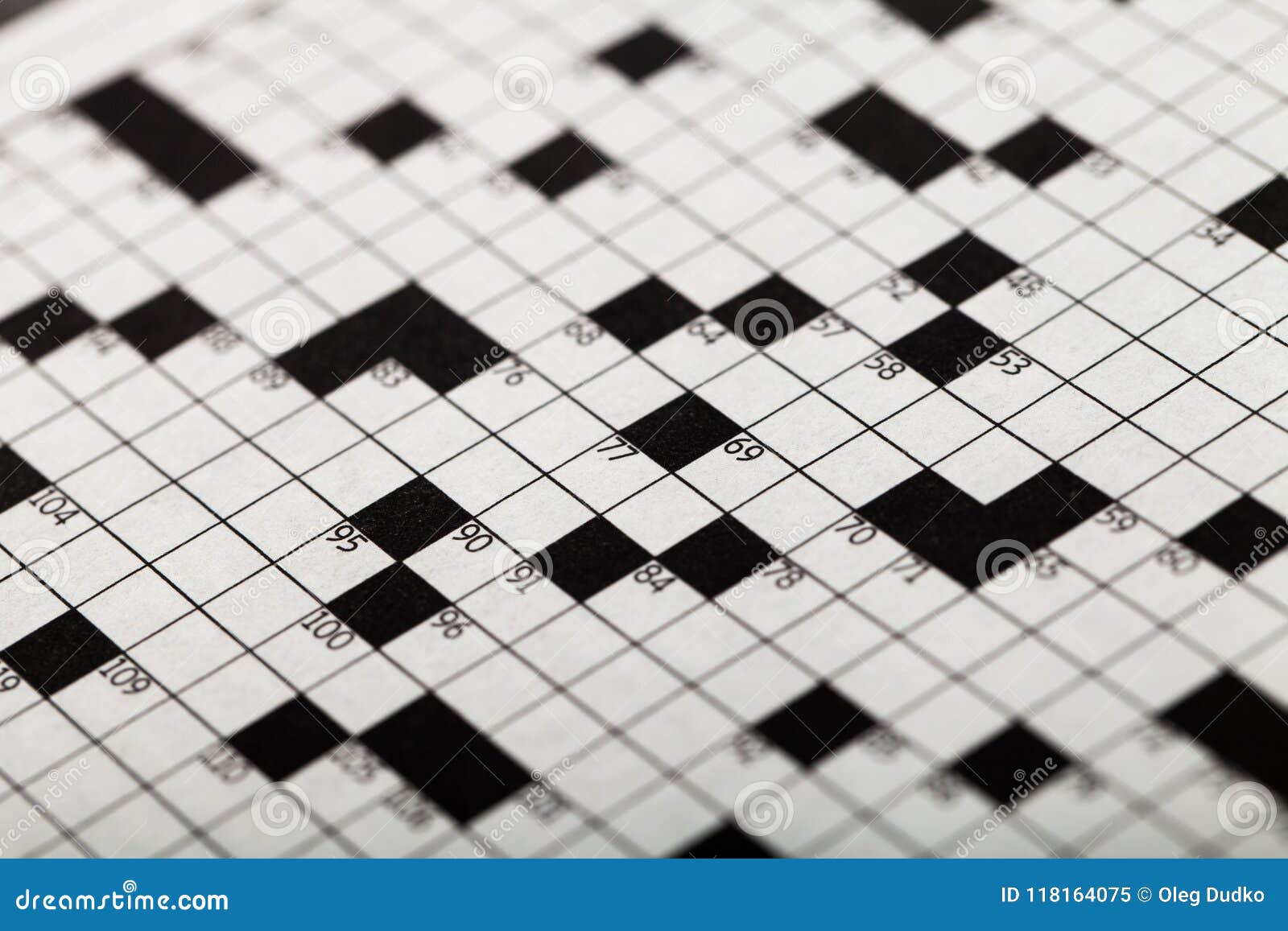 Closeup of a Crossword Puzzle Stock Image Image of closeup mental