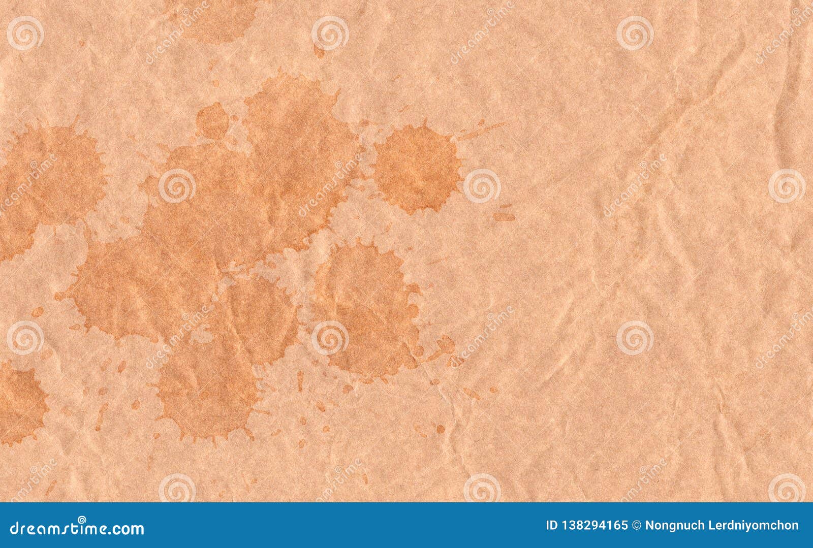 closeup crumpled grunge brown paper texture background. brown paper sheet with splash brown color ,space for text ,pattern or abs