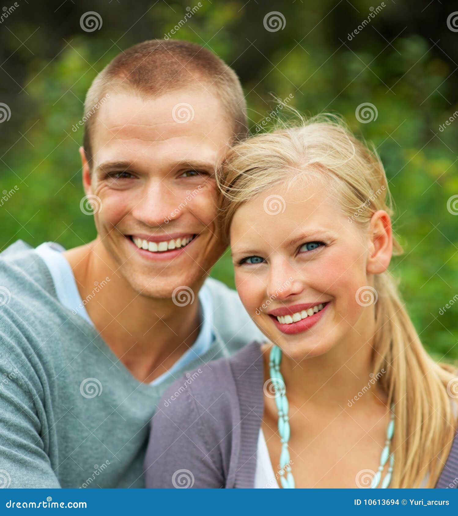 Closeup of a Cute Young Couple Smiling Stock Photo - Image of happiness ...