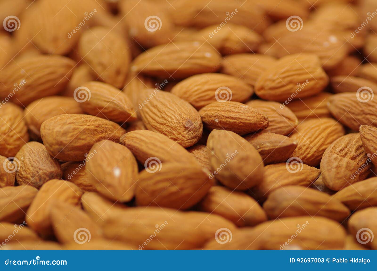 Closeup of a Delicious Peeled Almonds . for Vegetarians Stock Image