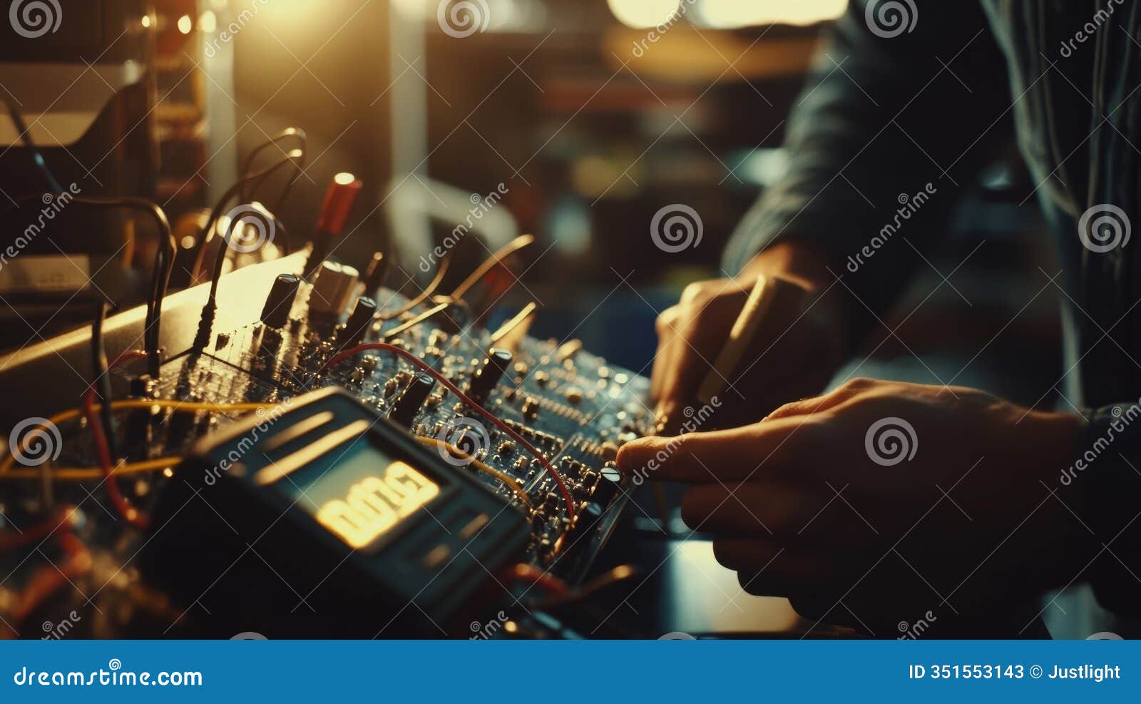 a closeup of a digital multimeter displaying fluctuating readings while connected to a malfunctioning circuit with a