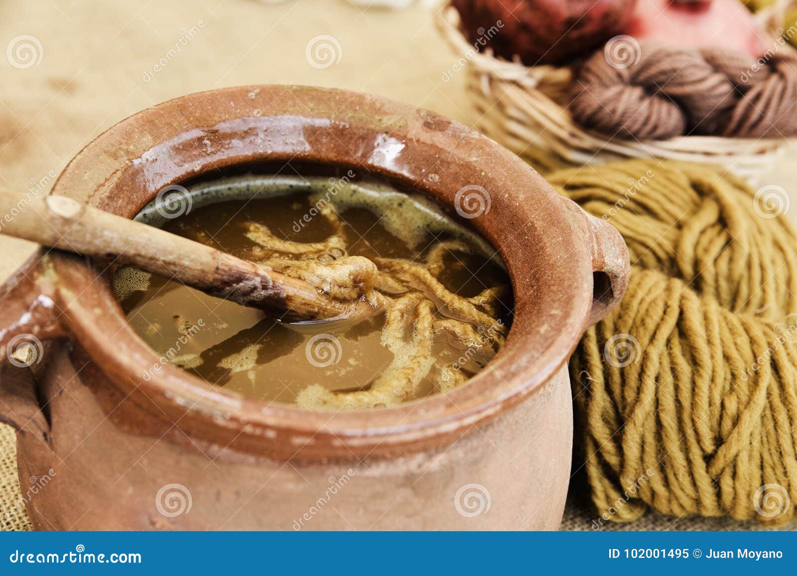 traditional dyeing of wool