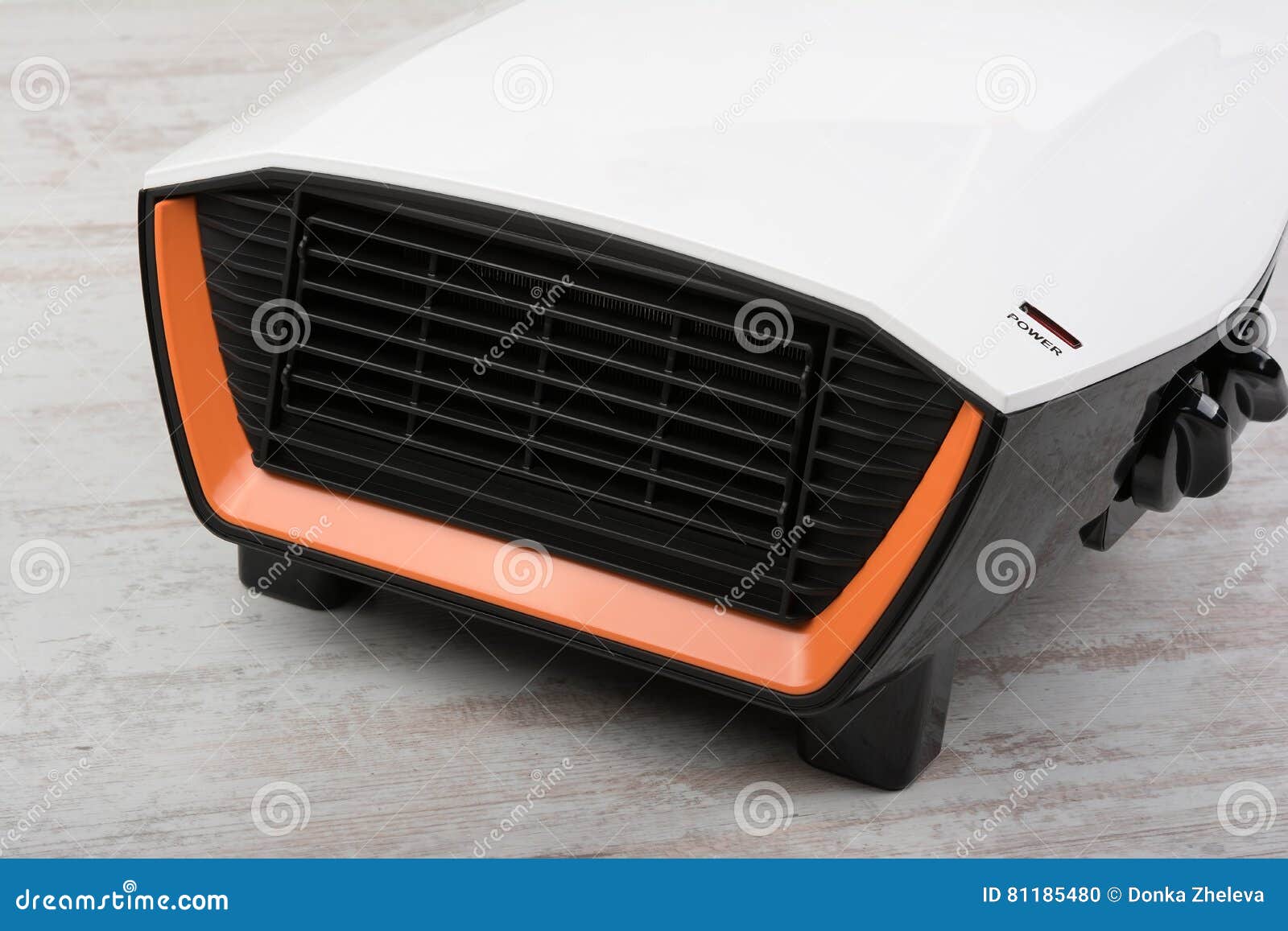 Closeup of Electric Heater on White Laminate Floor Stock Photo Image