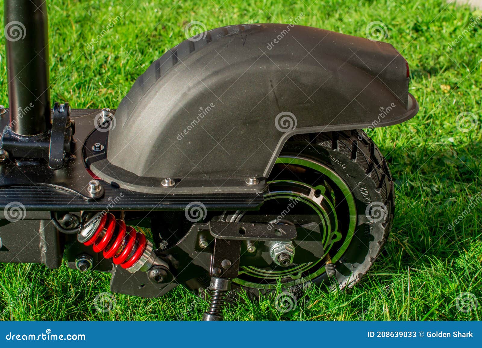 Closeup Electric Scooter on the Grass Stock Image Image of adult