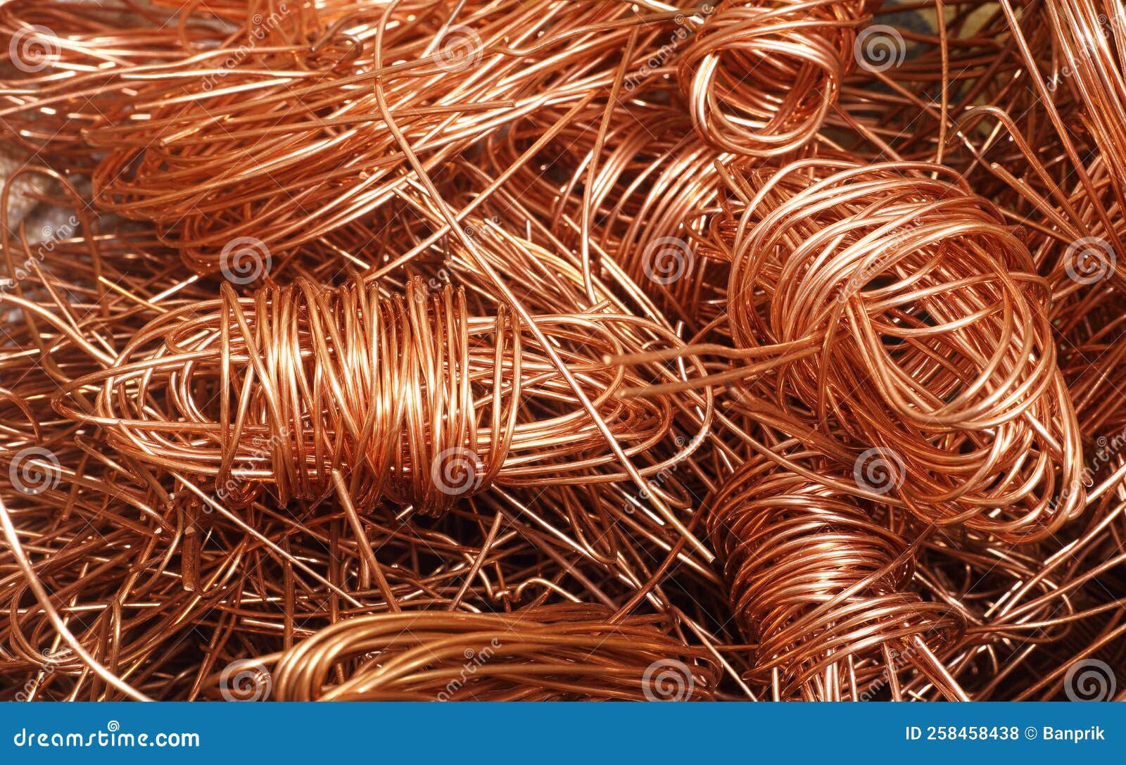 Closeup Electrical Copper Waste, Scrap Copper Wire Material for
