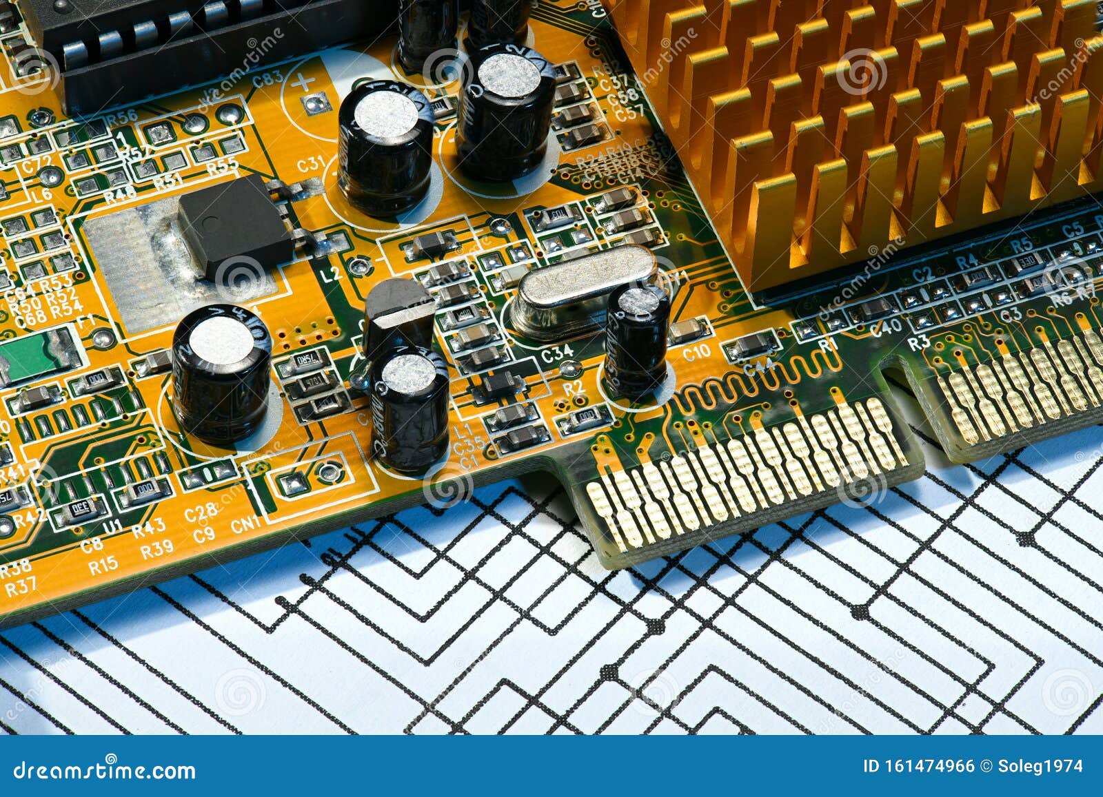 Closeup of Electronic Components, Printed Circuit Board, Unit, Part