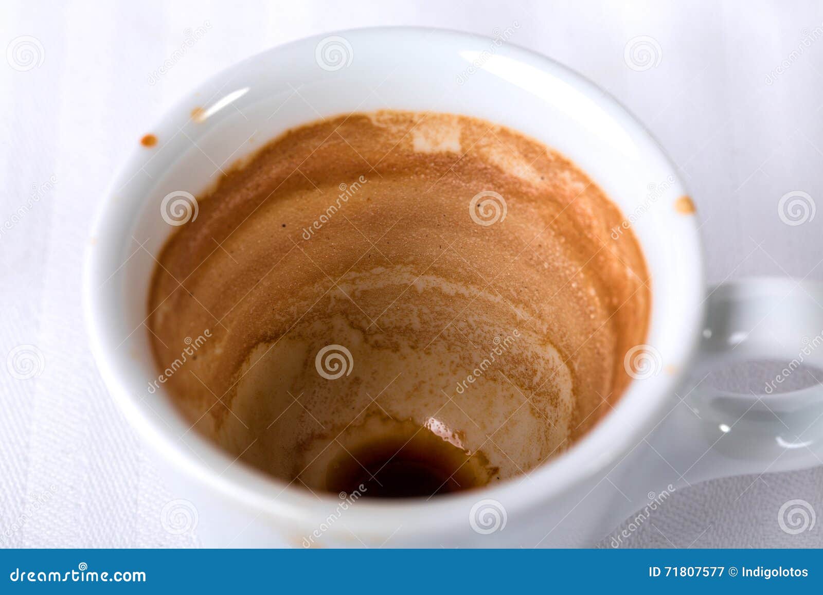 closeup of espresso cup after coffee.