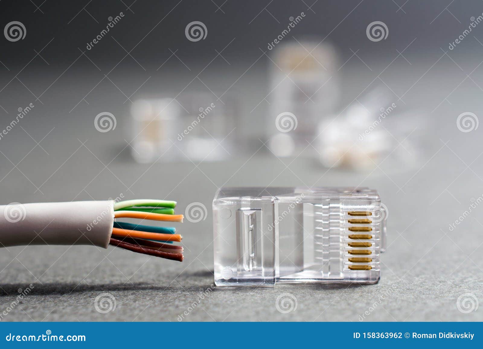 Closeup of Cable Plug Connector Stock Photo Image of