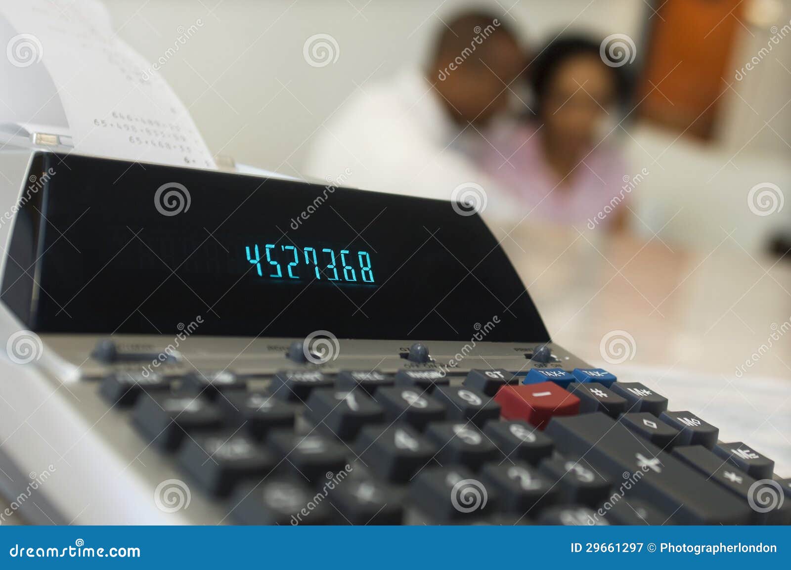 Closeup of an Expense Receipt Machine Stock Image Image of black