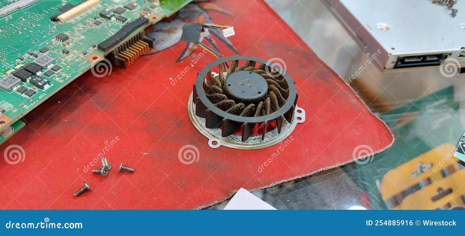 Closeup of a Fan Board for a Computer Stock Photo Image of technology