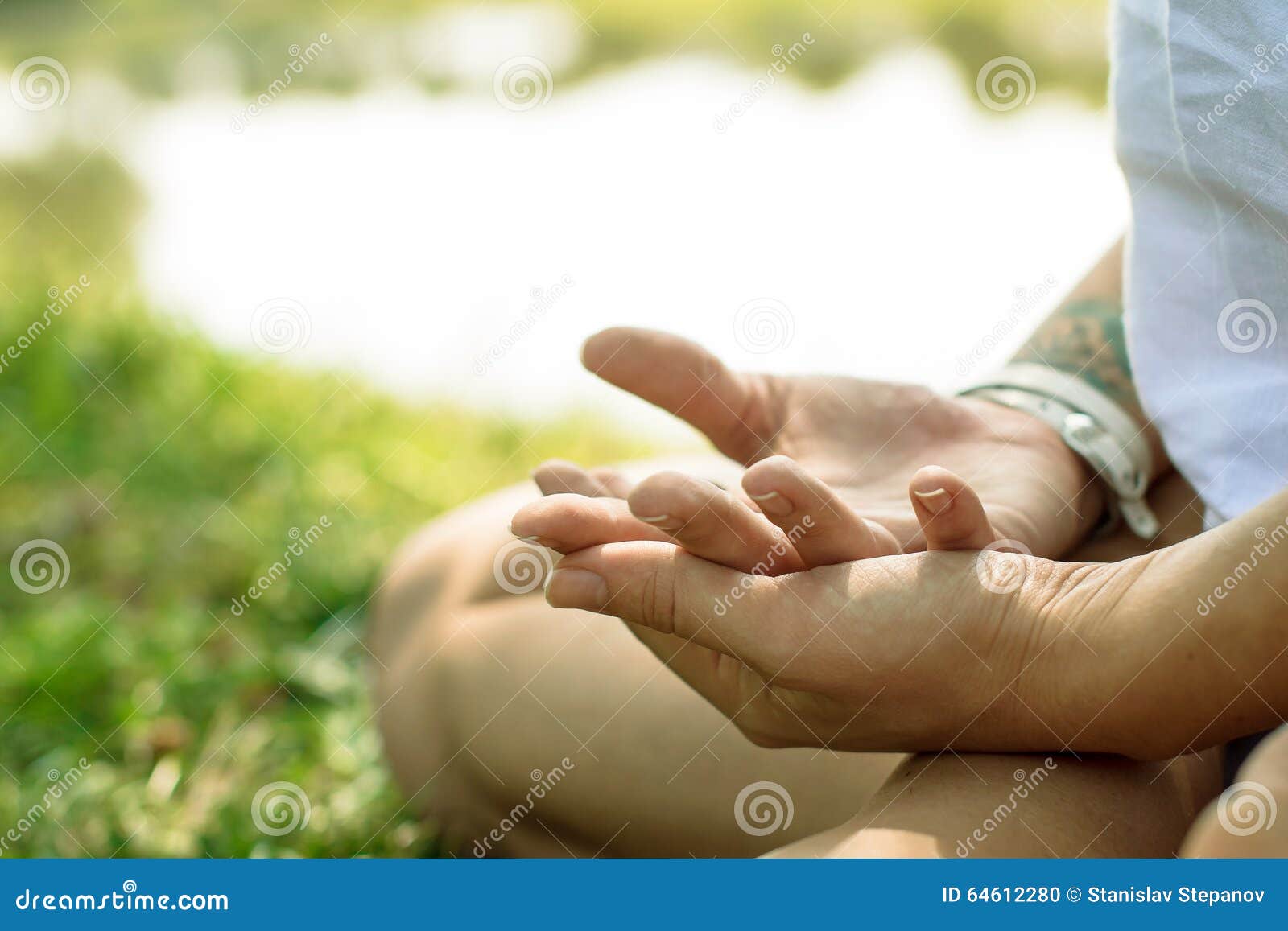 Closeup of Female Hands Put in Yoga Mudra. Woman is Meditating ...