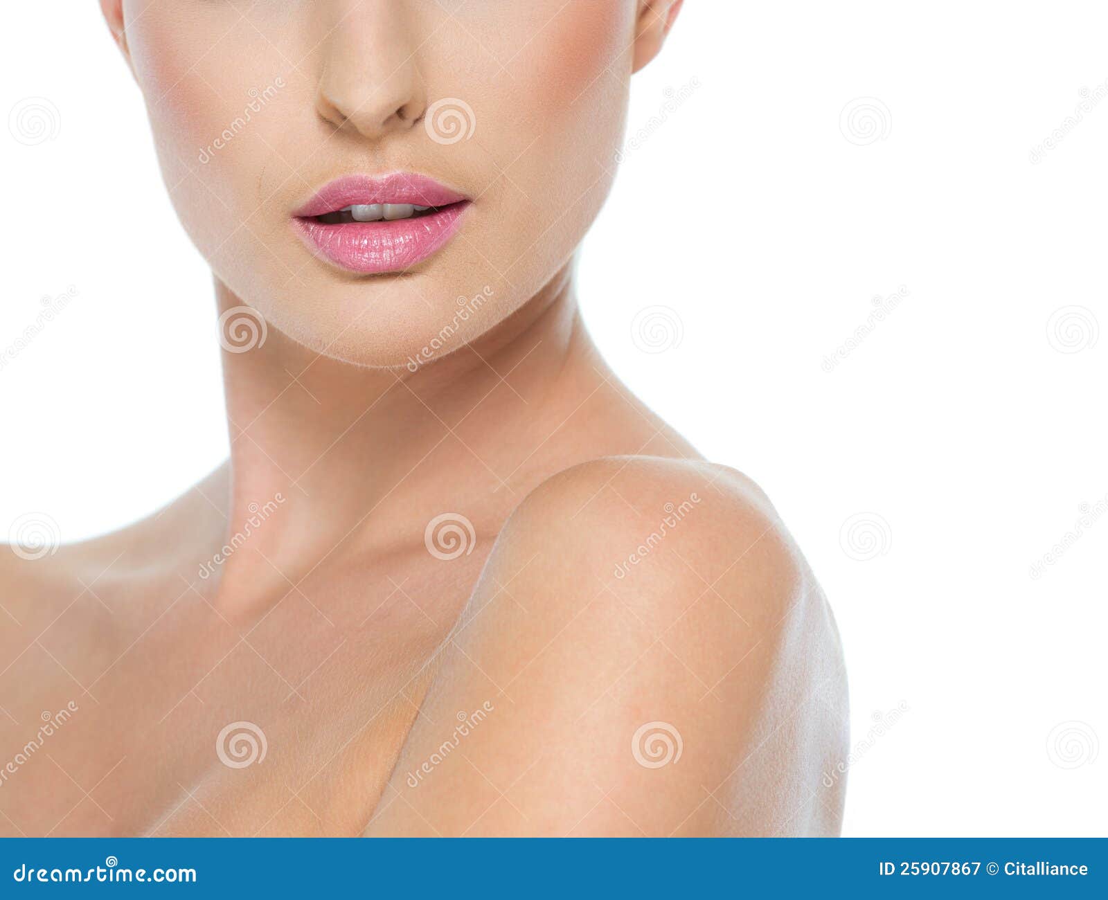 Closeup on Female Neck and Lips Stock Image Image of portrait, beauty