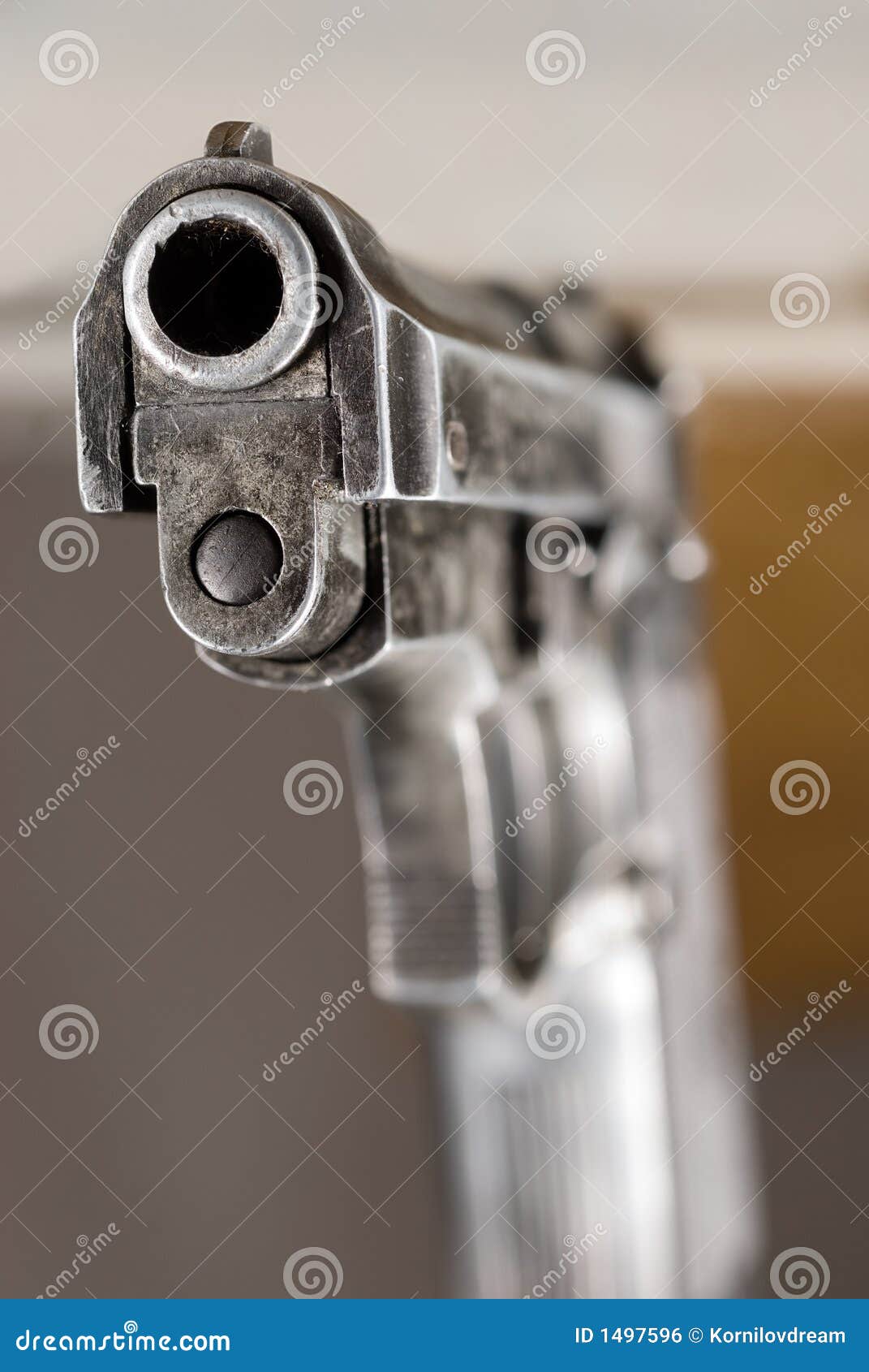 closeup of firearm