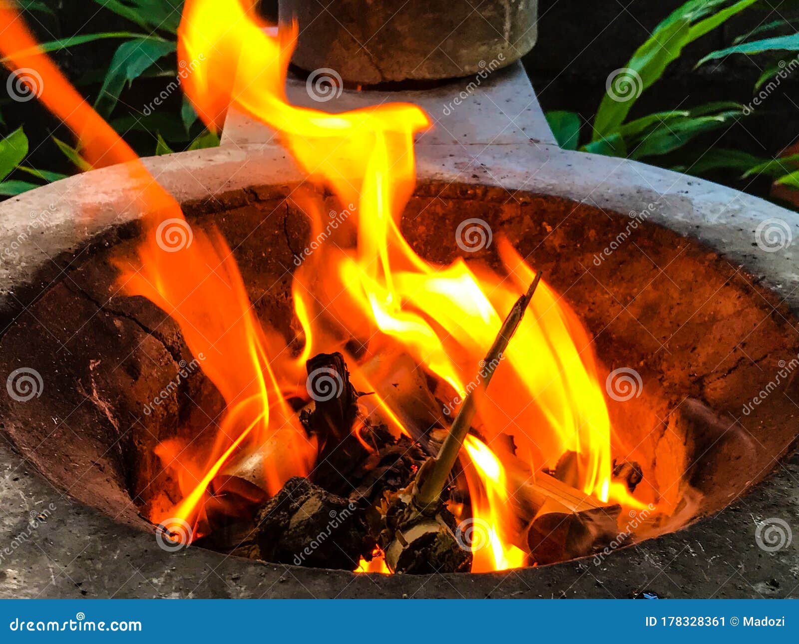 Closeup Flame in Brazier Stove Stock Image Image of barbecue, bonfire