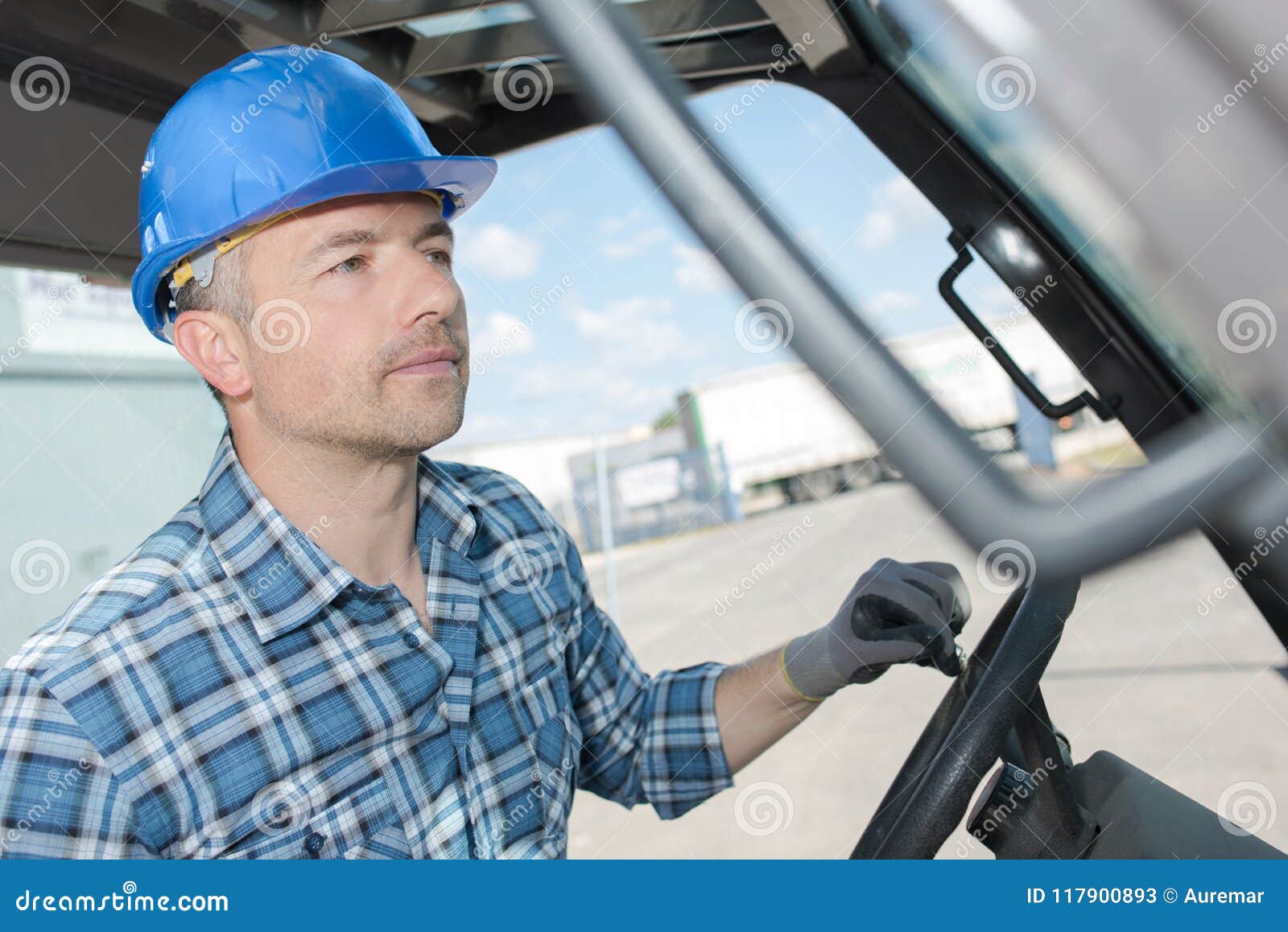 Closeup of forklift driver stock image. Image of work 117900893