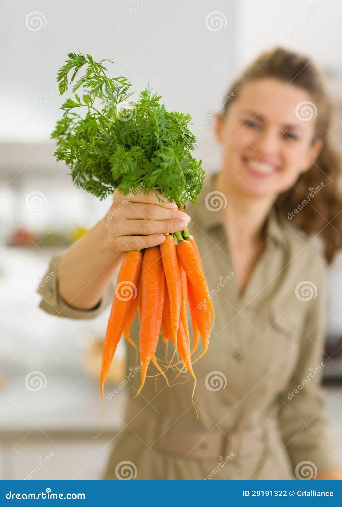 Closeup on Fresh Carrots in Hand of Woman Stock Photo Image of cook