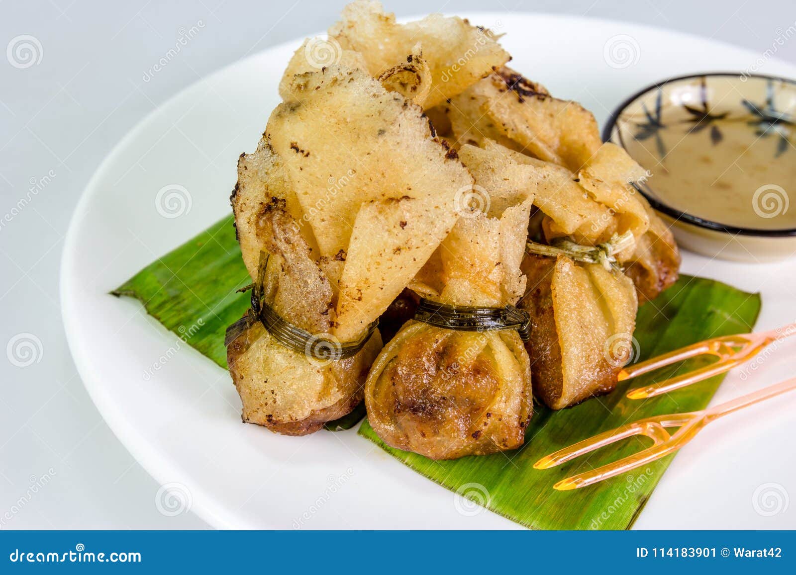 Toong Tong , Thai Traditional Appetisers In Small Glass On Buffet Line