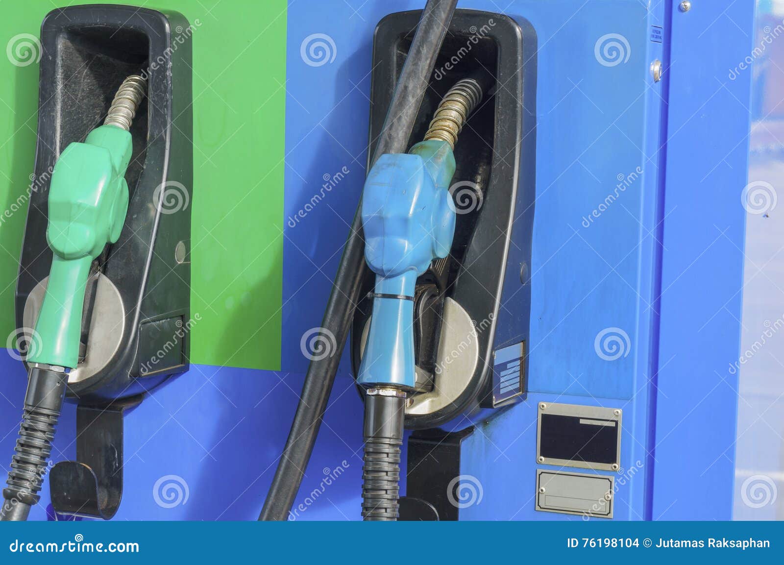 Closeup Fuel Storage Tank In Petroleum Refinery. Blue Big Tank Of Oil