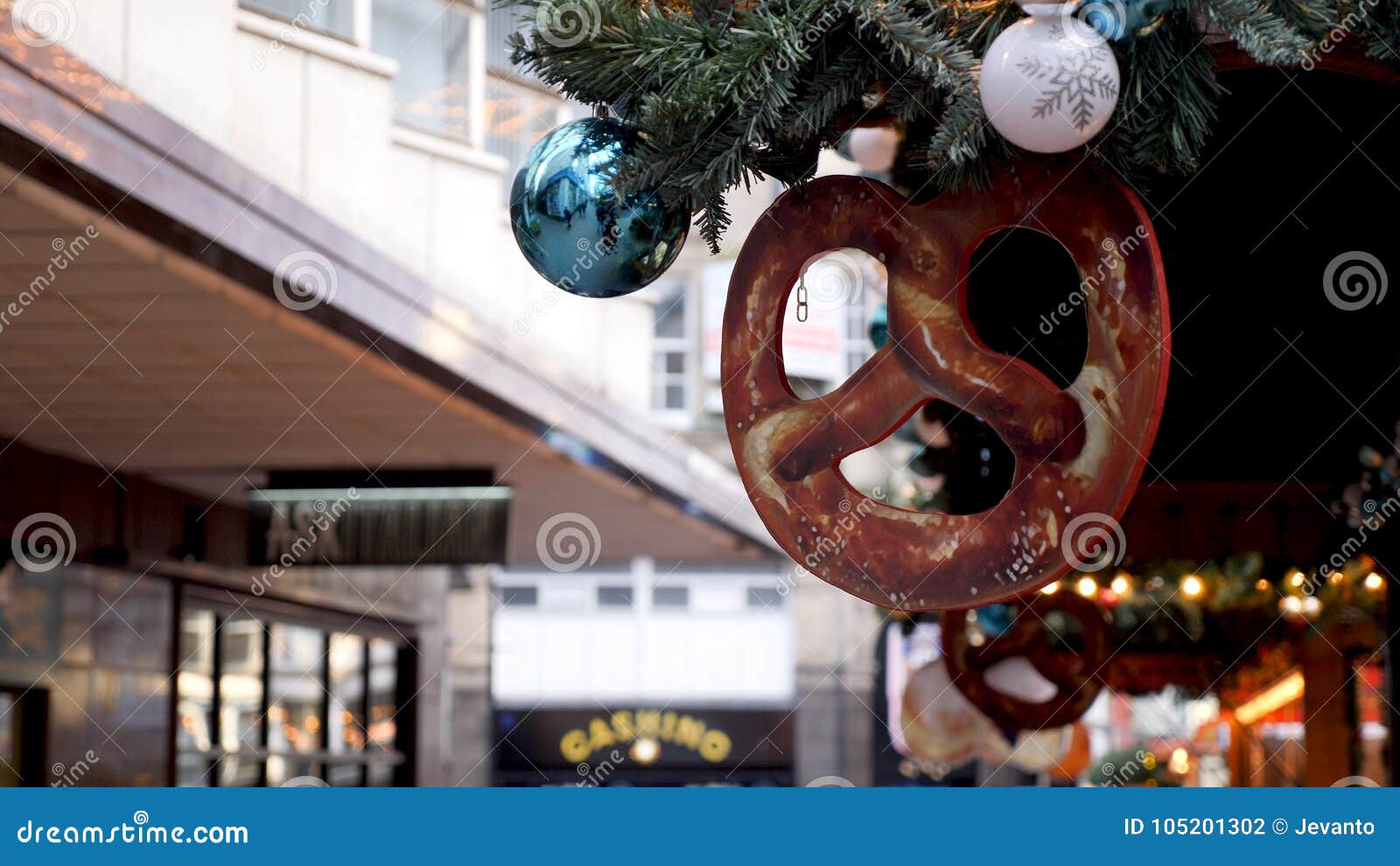Closeup German Christmas Market Stall in Birmingham Editorial