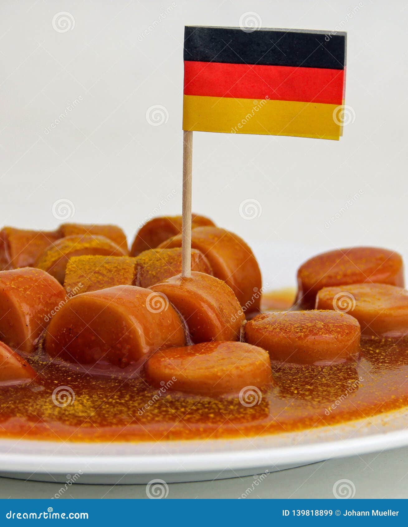Closeup of a German Curried Sausage Stock Image Image of german