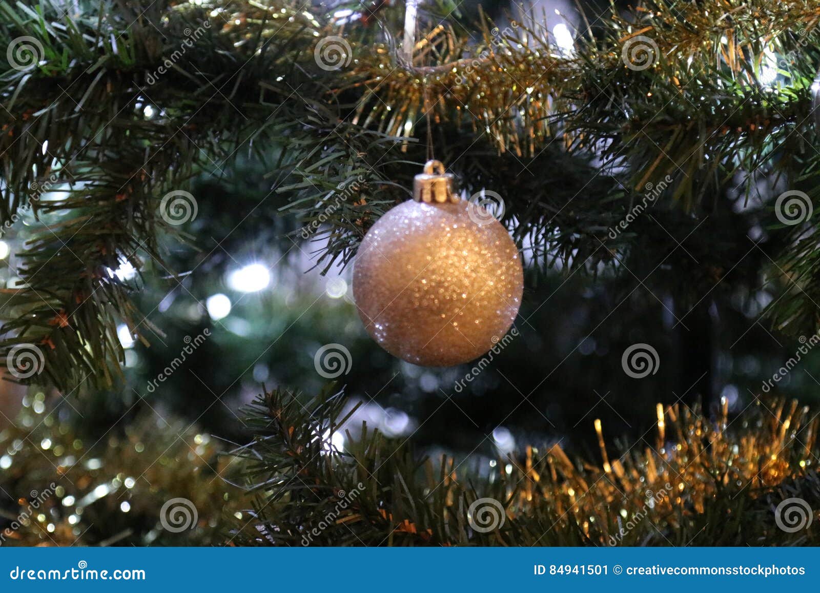 Closeup Of Gold Ornament On Tree Picture. Image: 84941501