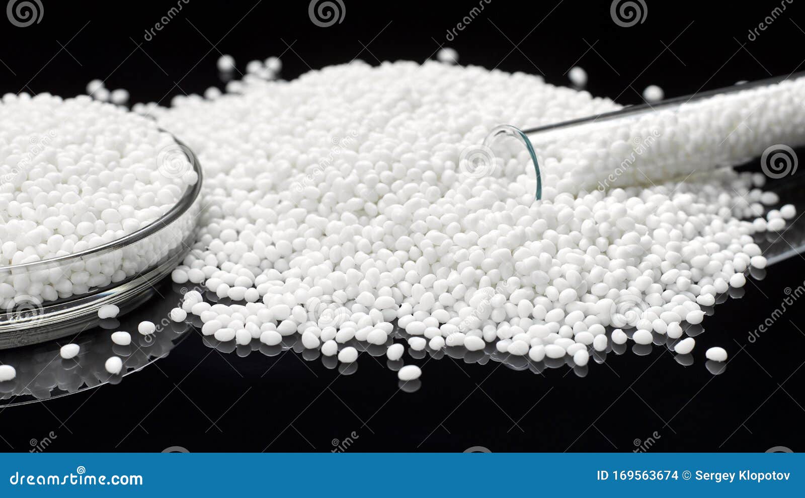 closeup of a granule of white plastic polymer