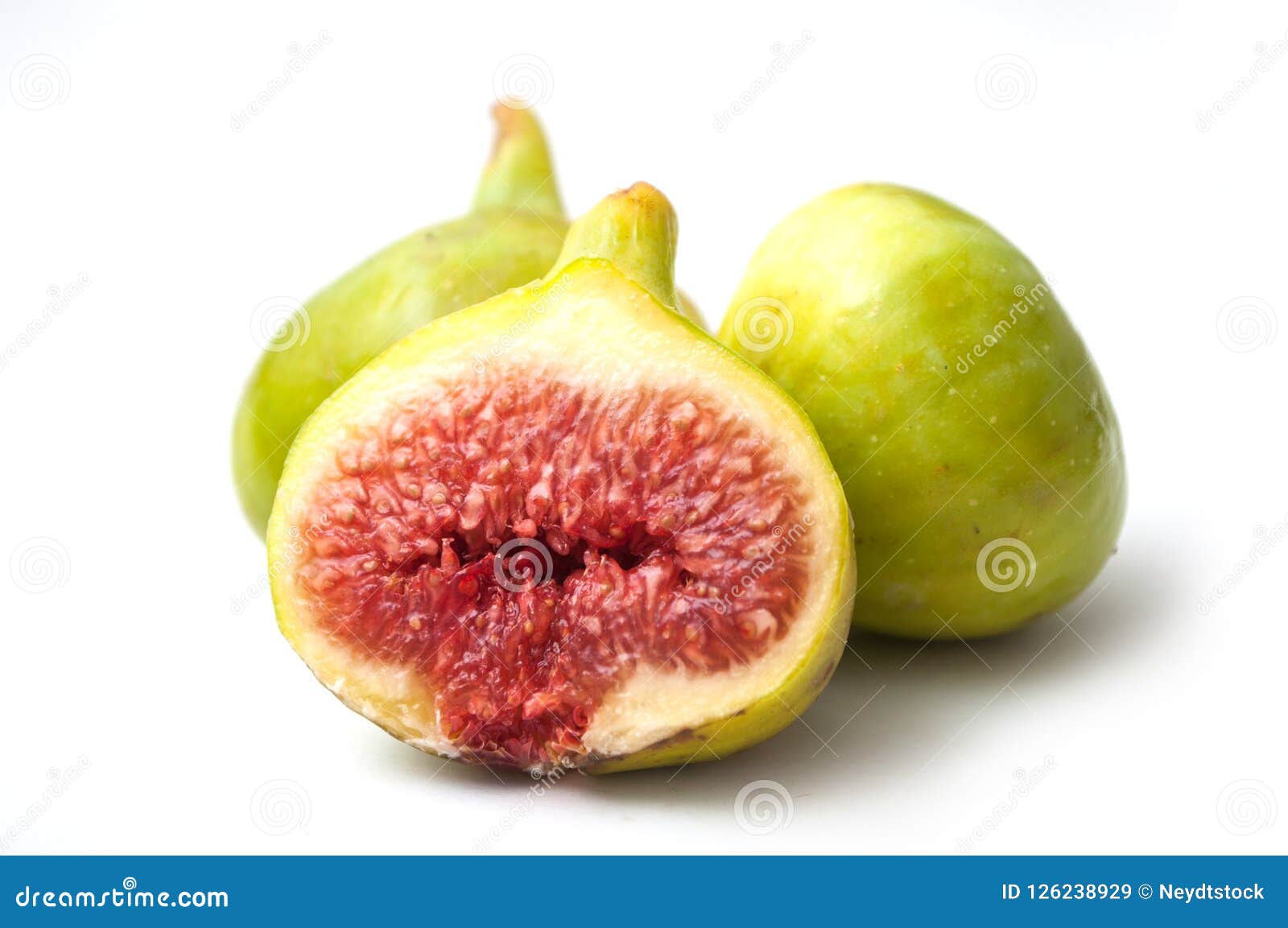 Green Figs Fruit on White Background Stock Image Image of vitamin