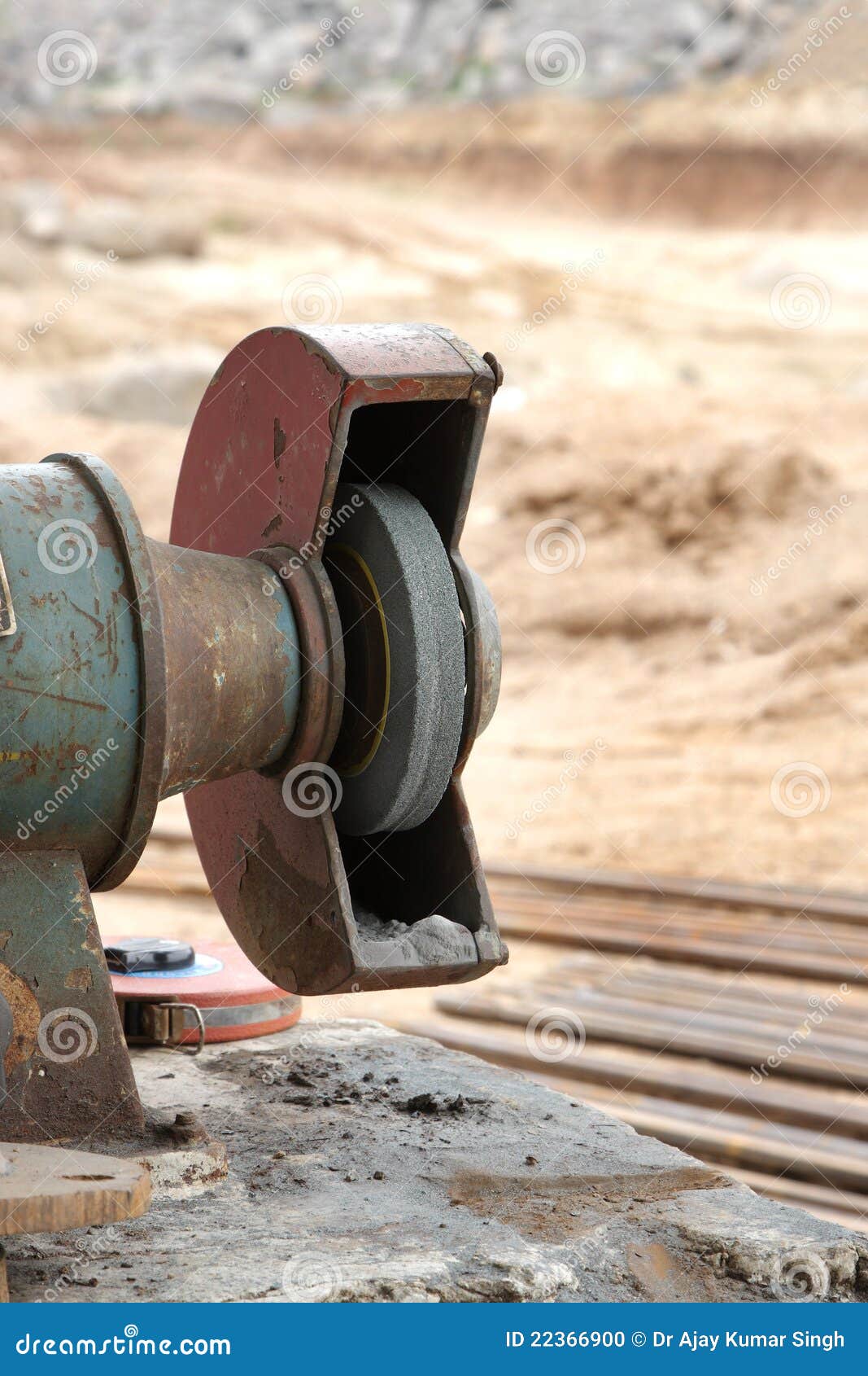 Closeup of Grinding Stone for Sharpening of Metals Stock Photo Image