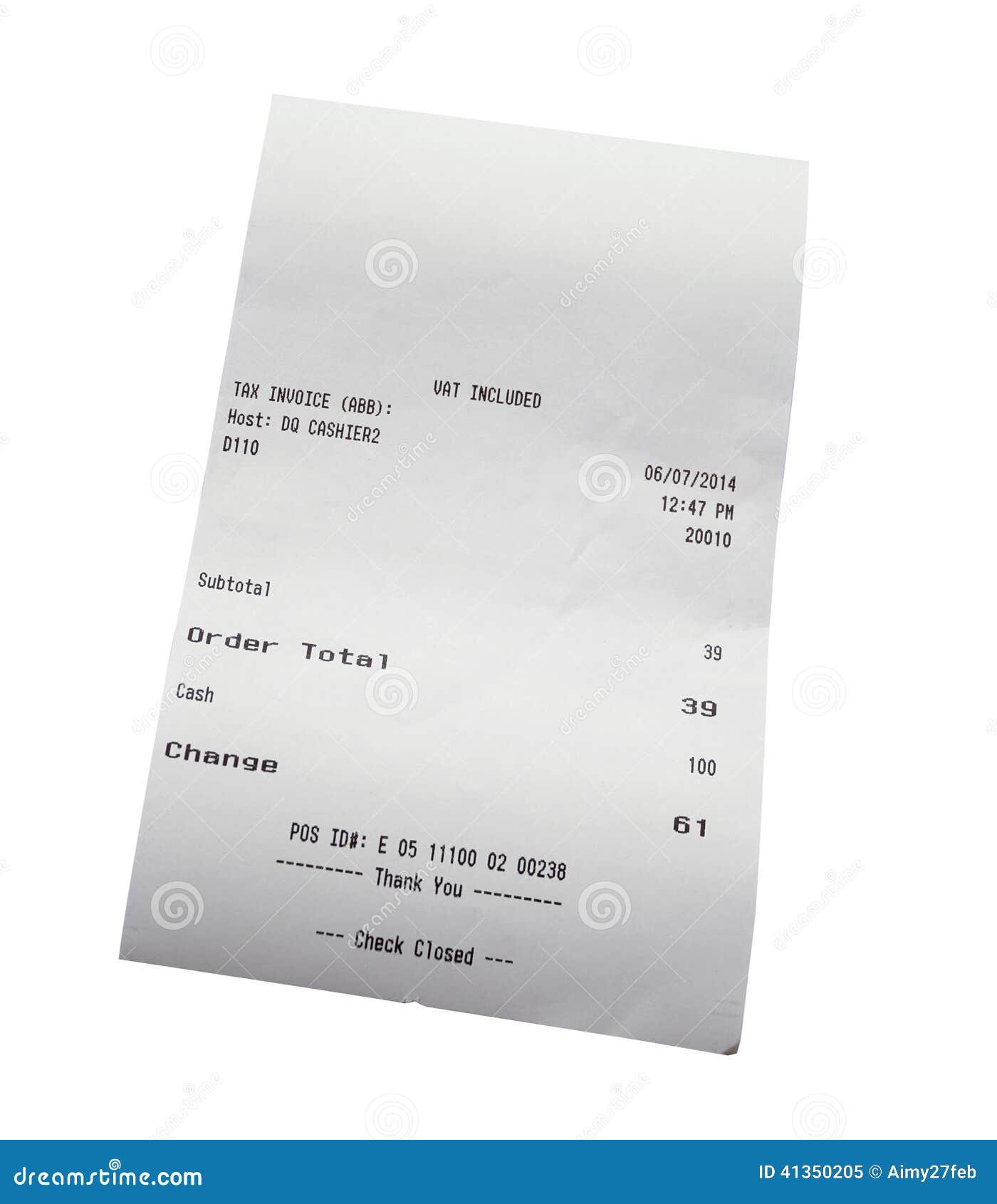 Closeup of Grocery Shopping Receipt Stock Image Image of price