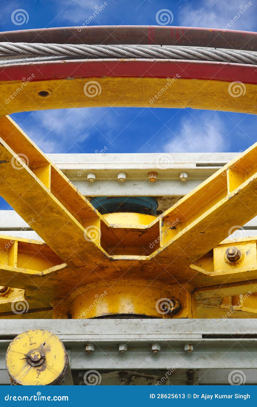 Closeup of the Groove and Rope of Tensioning Sheave Stock Image Image