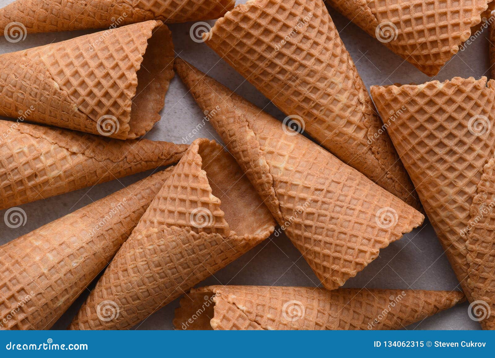A Group of Sugar Waffle Ice Cream Cones Stock Image Image of snack