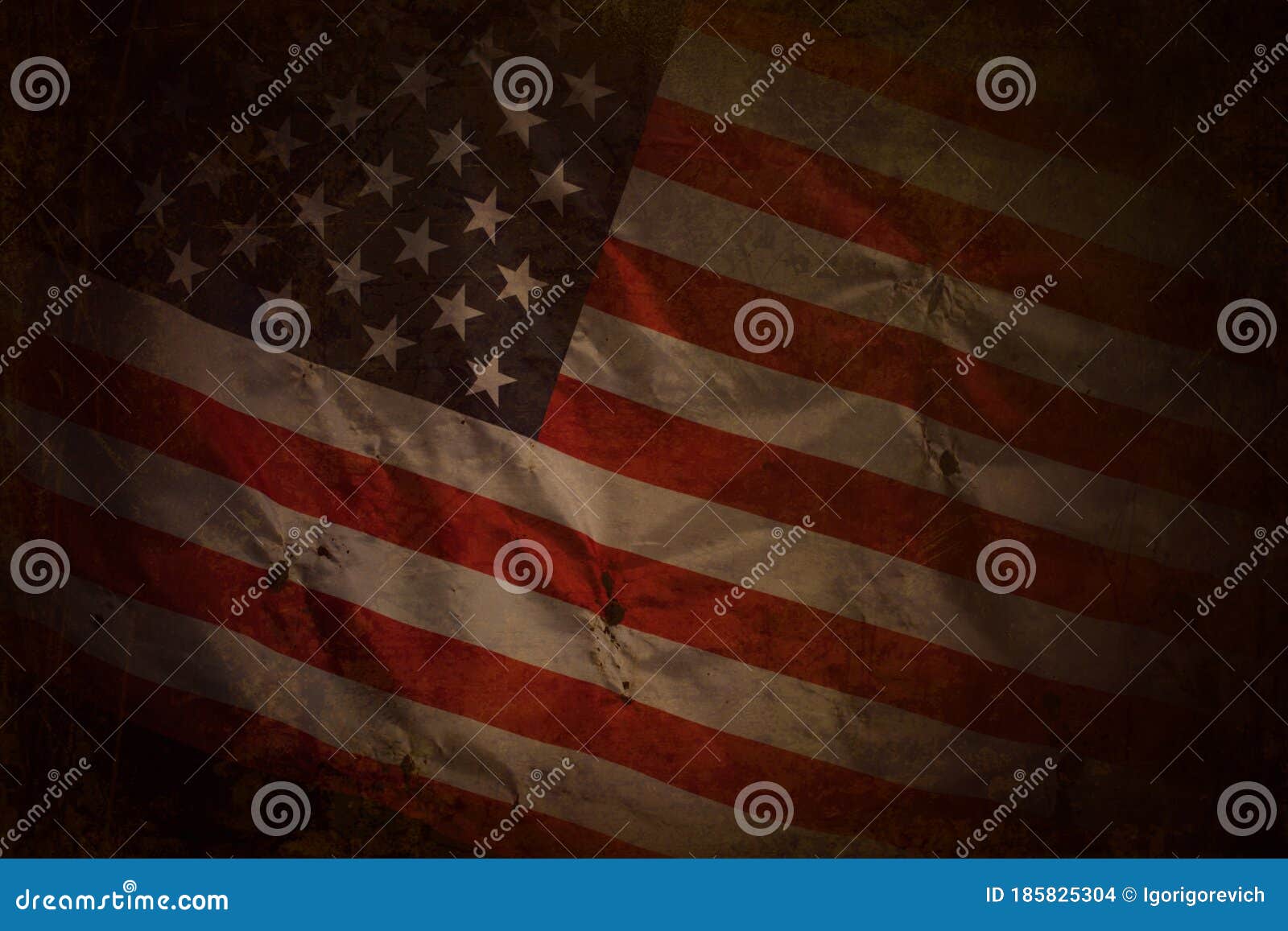 Closeup Of Grunge American Flag Stock Photo - Image of destruct