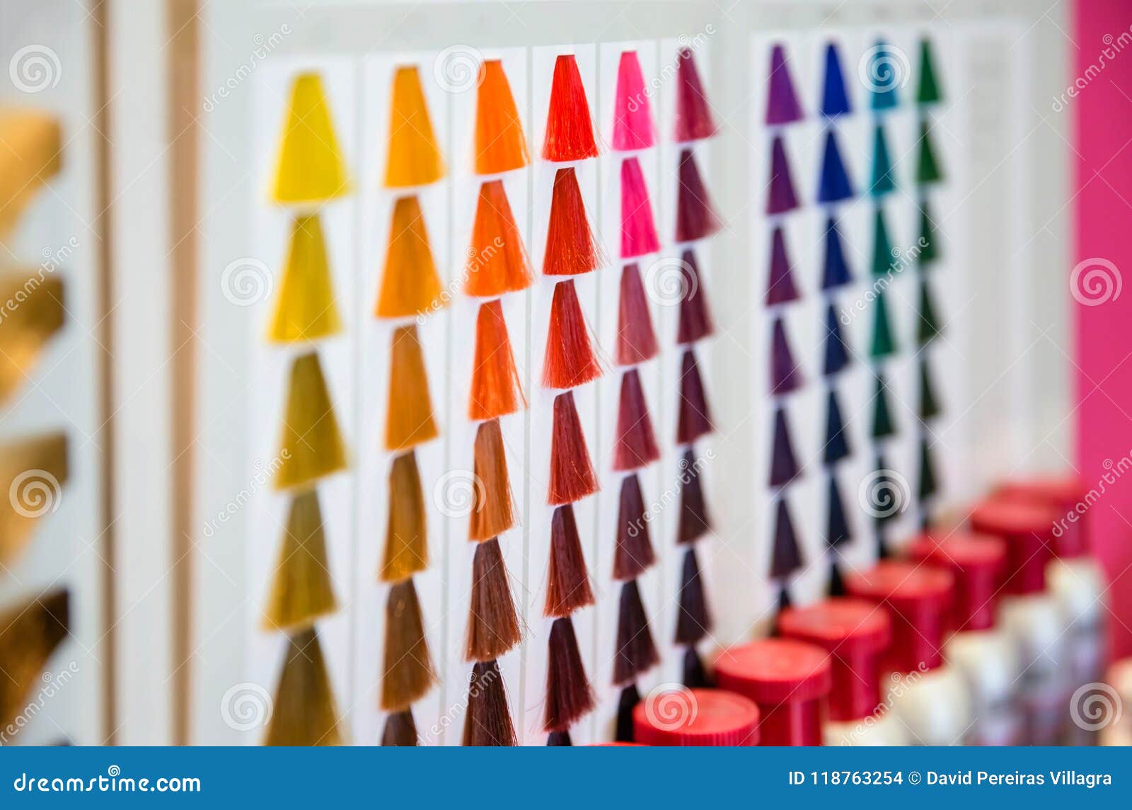 Color Chart Swatches Hair Salon Showing Stock Photo 338089721