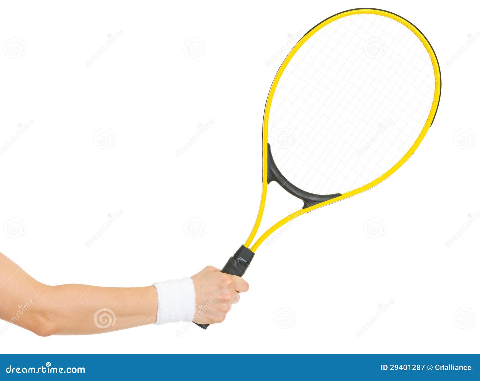 Closeup on Hand with Tennis Racket Stock Image Image of play, holding