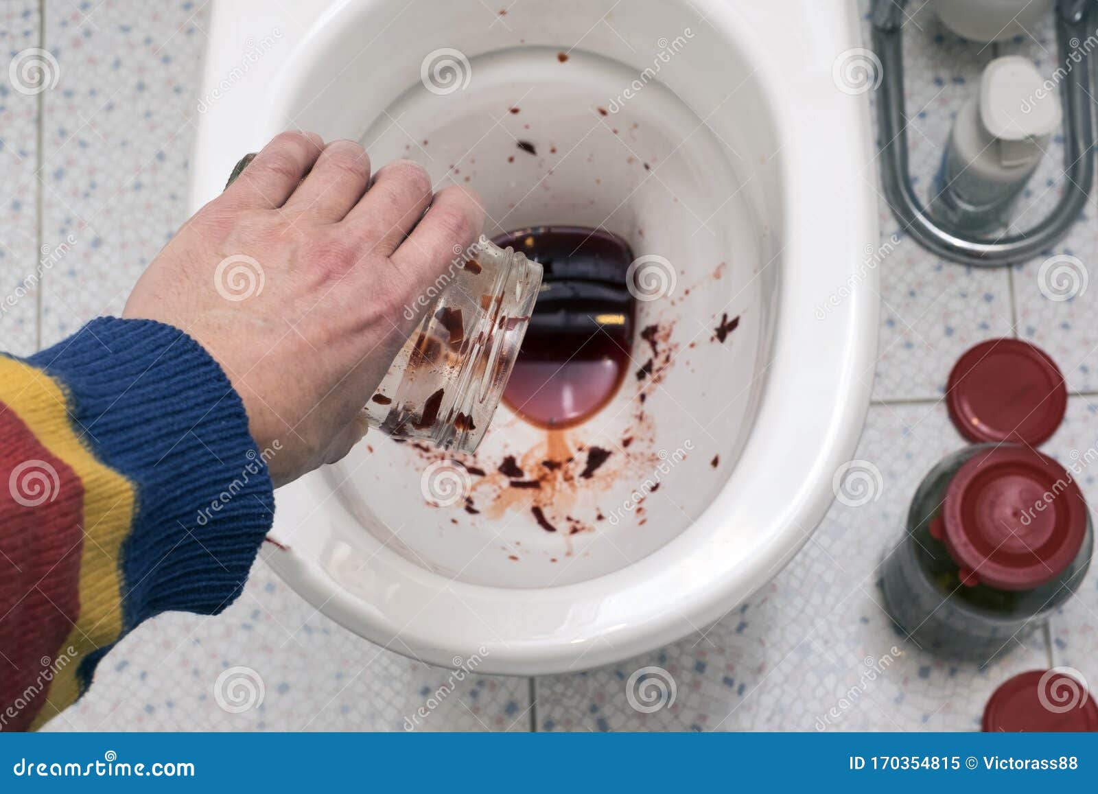 Throwing Vegetables in Toilet Stock Image Image of throw, vegetables