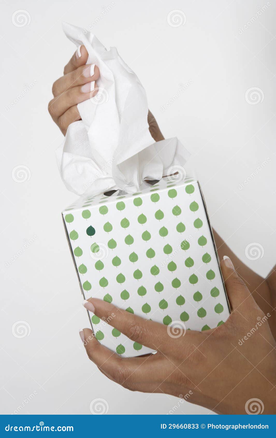 Closeup of Hands Holding Box of Tissues Stock Image Image of adult