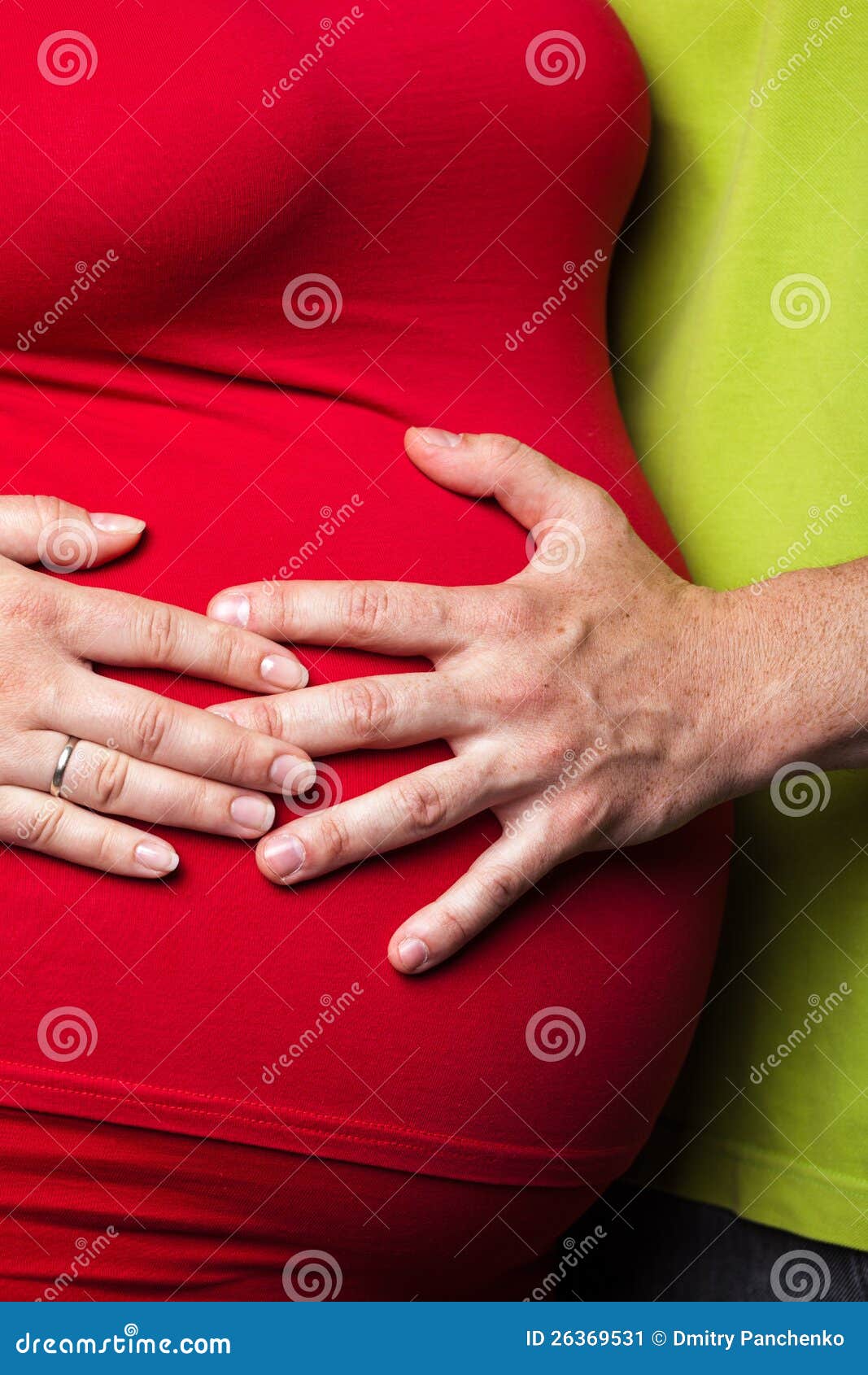 Closeup of Hands Holding Pregnant Belly Stock Image Image of care