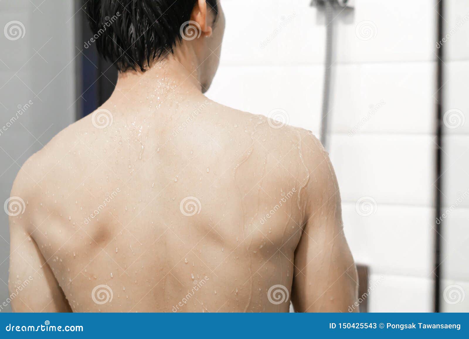 Asian Athletes Showering