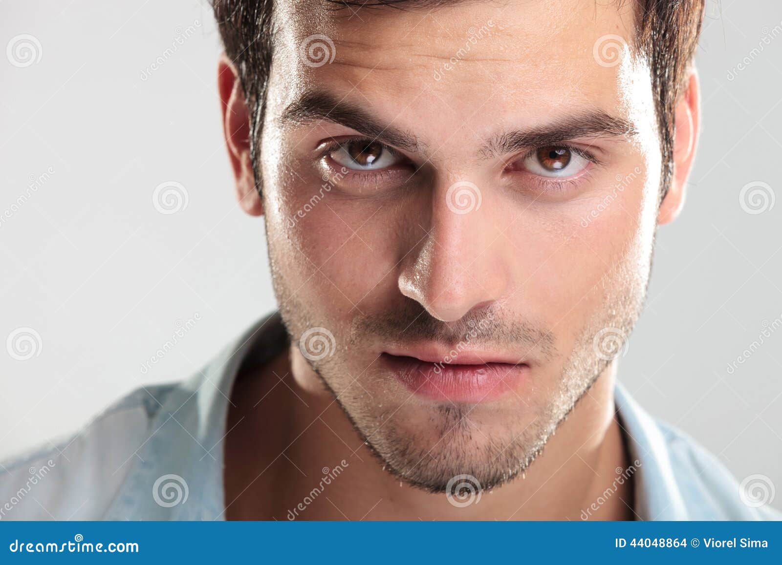 Closeup of a handsome man stock photo. Image of attractive - 44048864