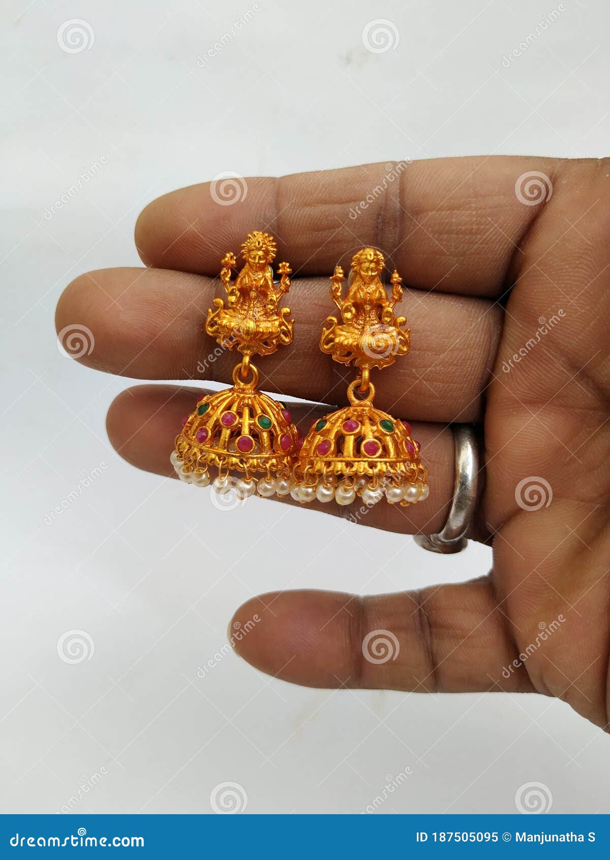 Fida Gold Lakshmi Ring with Pearls : Amazon.in: Fashion