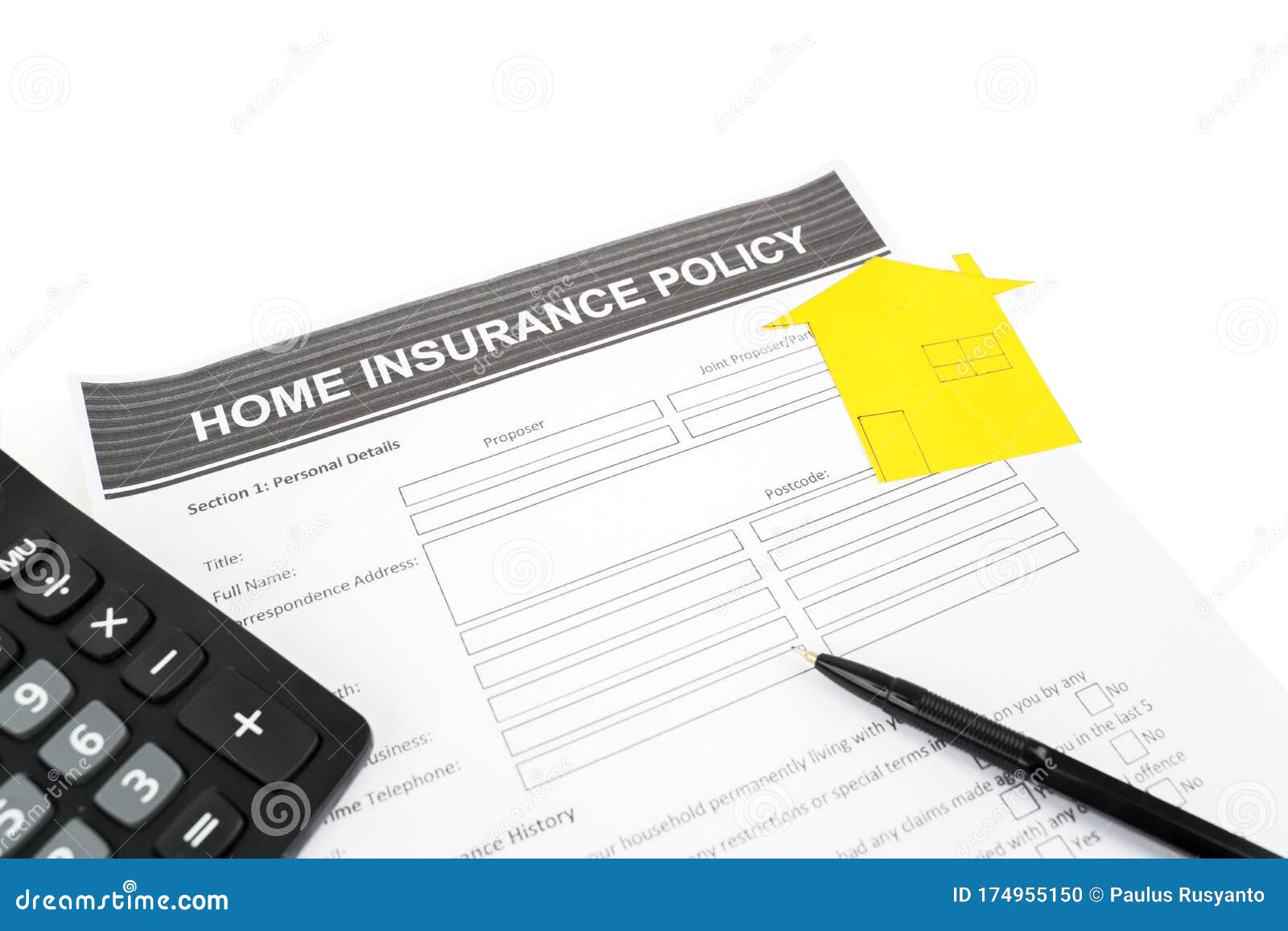 Closeup Of Home Insurance Policy Concept In White Stock Photo Image Of Flat Agency 174955150