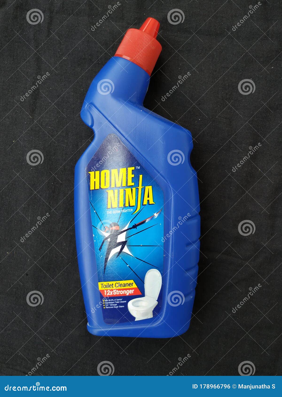Closeup of Home Ninja Toilet Cleaner 12x Stronger Blue Color Plastic  Container Isolated on Black Background Editorial Photo - Image of  disinfectant, gems: 178966796