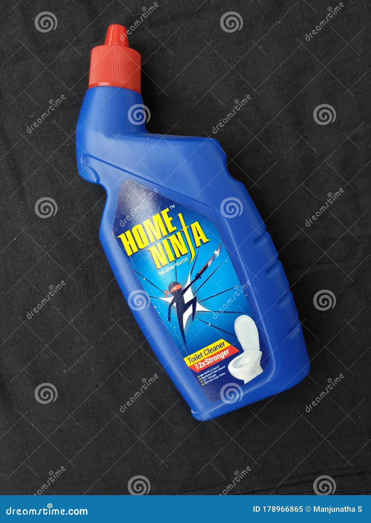 Closeup of Home Ninja Toilet Cleaner 12x Stronger Blue Color Plastic  Container Isolated on Black Background Editorial Image - Image of care,  cleaner: 178966865