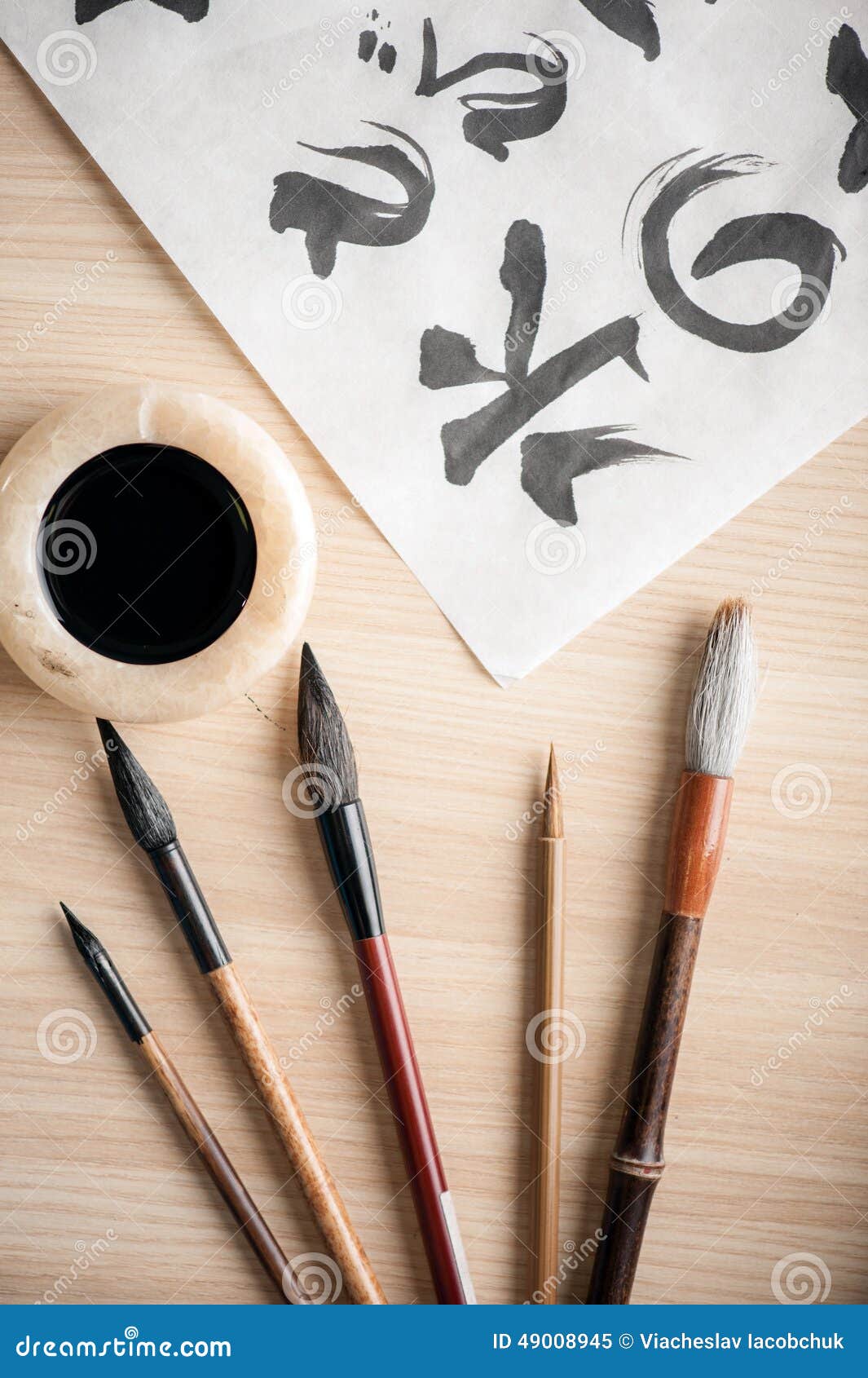 Closeup Image of Calligraphy Tools Stock Image Image of drawing