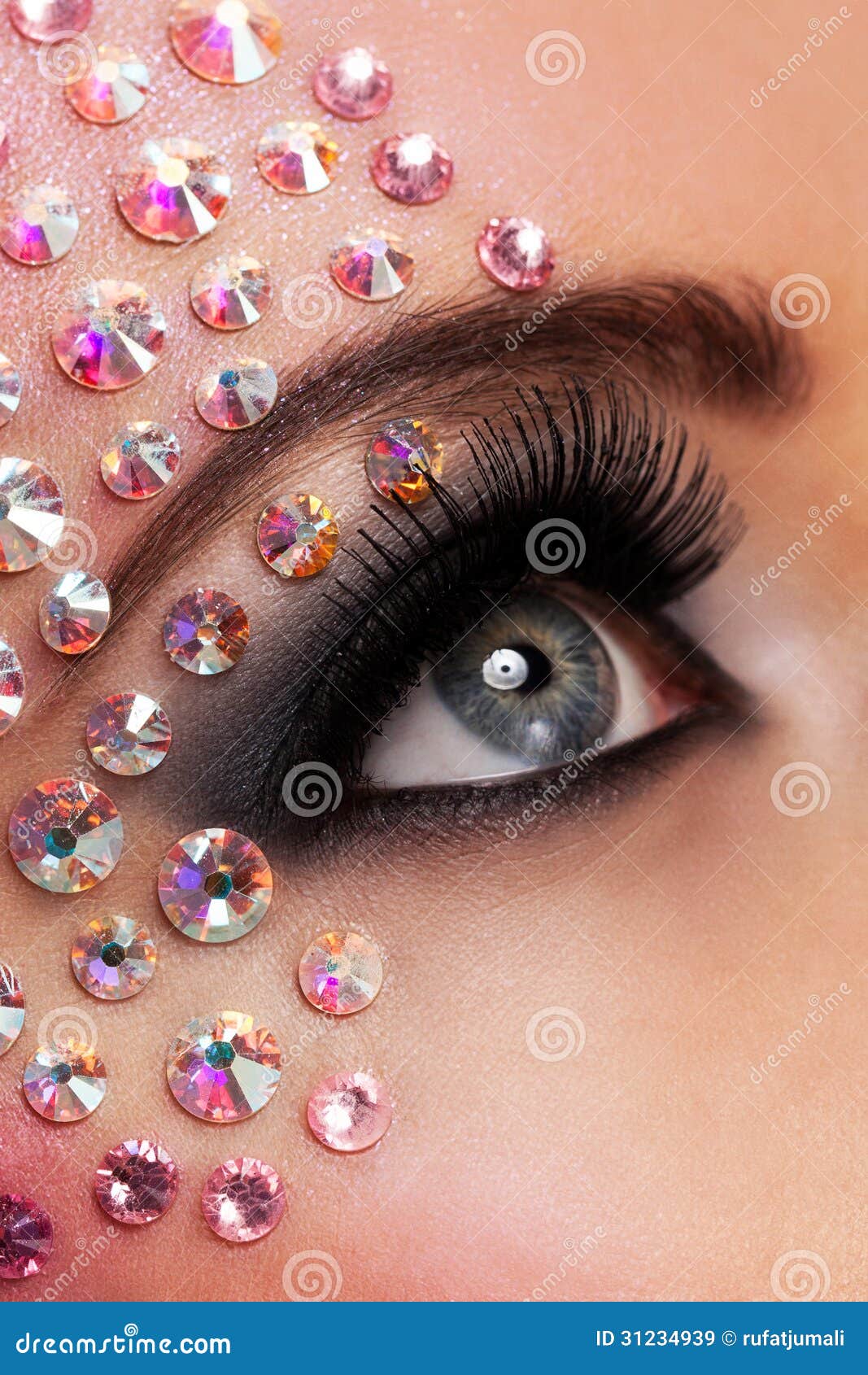 Closeup Image Of Eyes With Diamond Makeup Stock Image Image of closeup, glamour 31234939