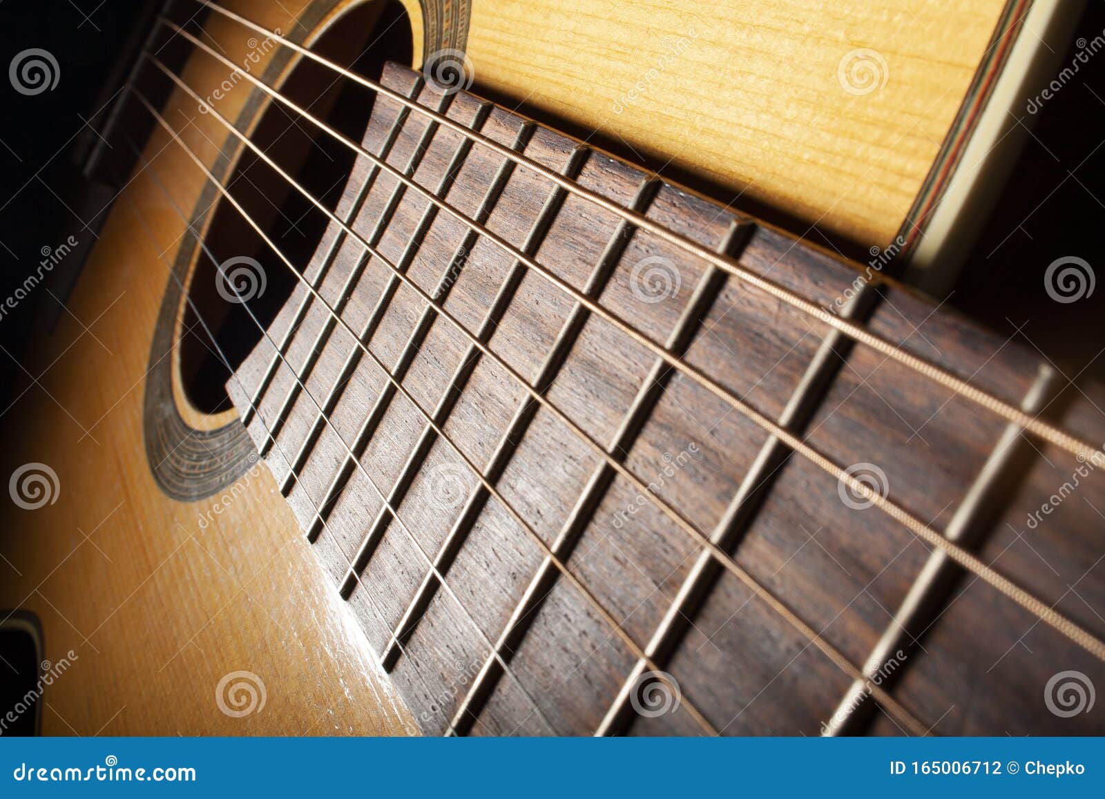closeup image of guitar fingerboard