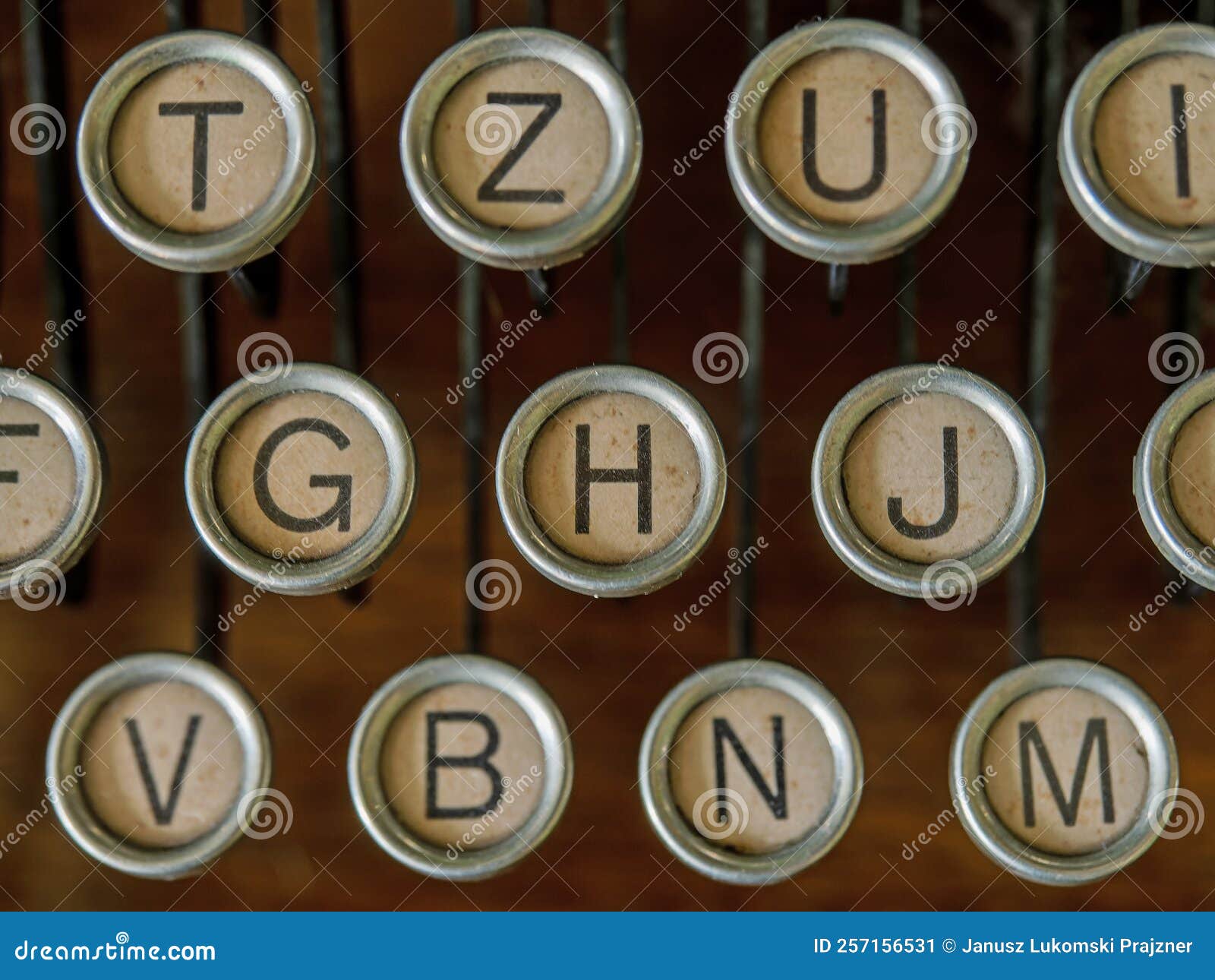 Antique typewriter, keys stock image. Image of dirt 257156531