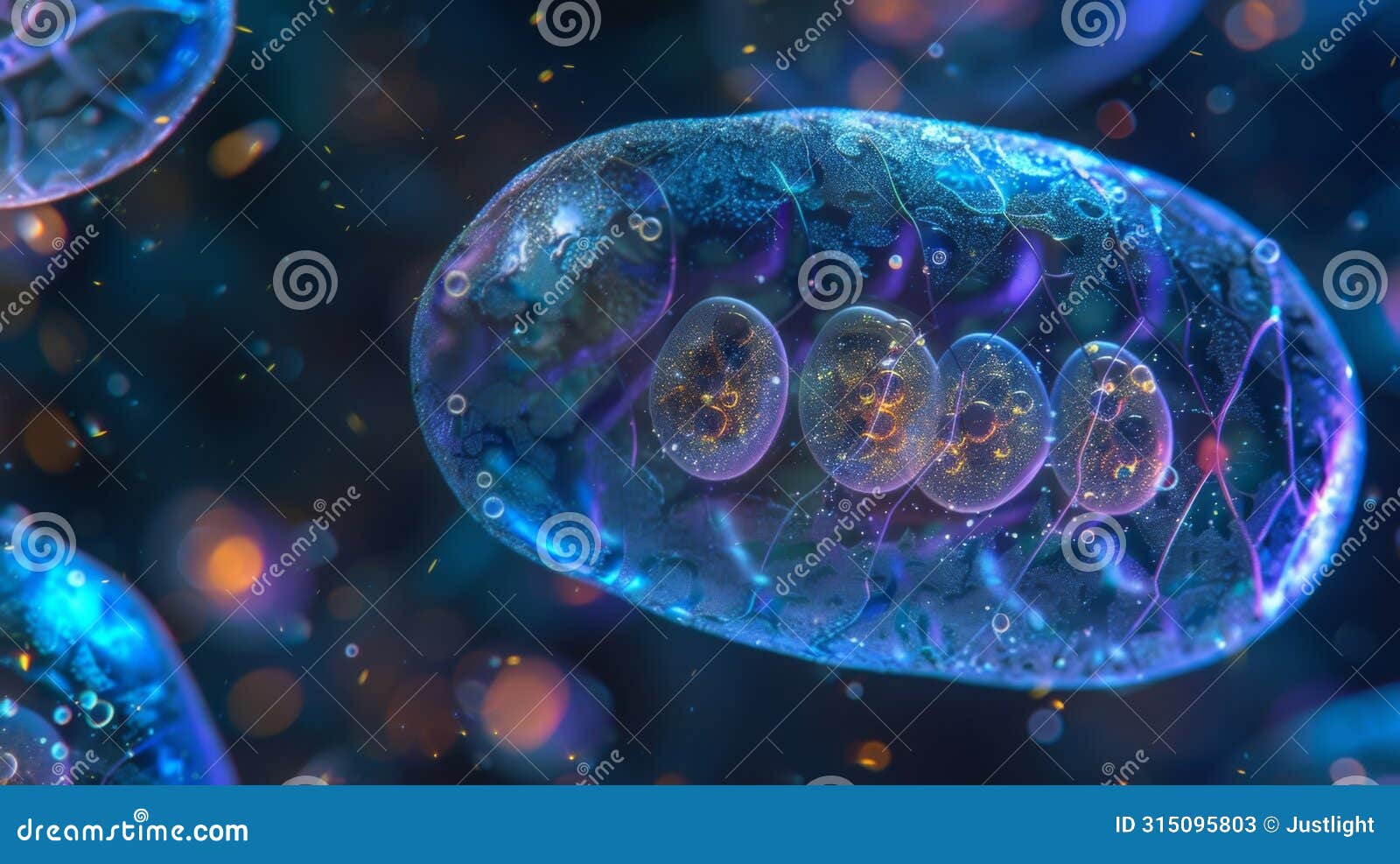 a closeup image of a single mitochondrion the powerhouse of the cell with its distinctive bean  and folded inner
